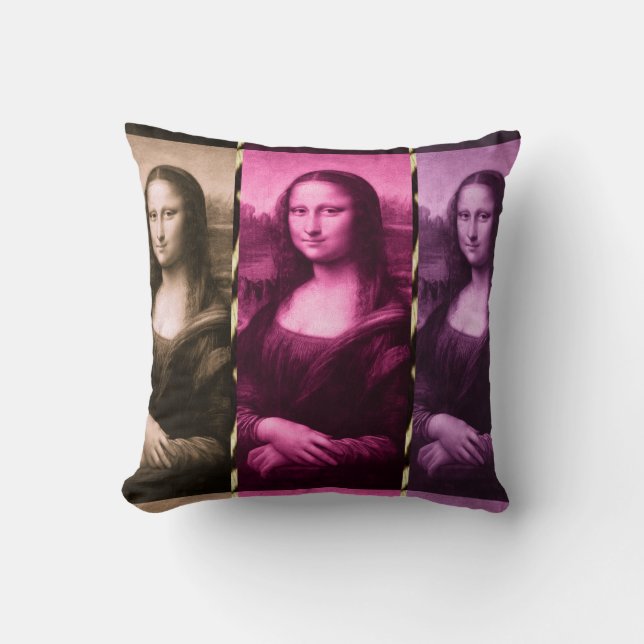 Mona Lisa Animal Print Lila Pink Chocolate Kissen (Vorderseite)
