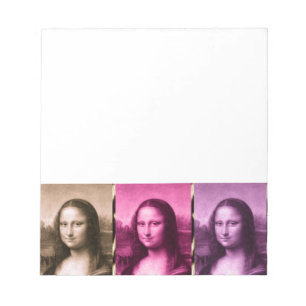 Mona Lisa Animal Print Lila Pink Chocolate Notizblock