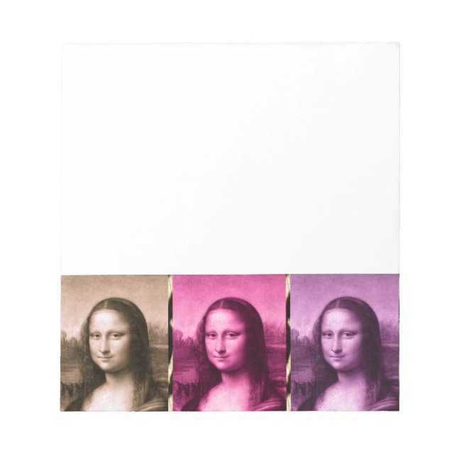 Mona Lisa Animal Print Lila Pink Chocolate Notizblock (Vorderseite)