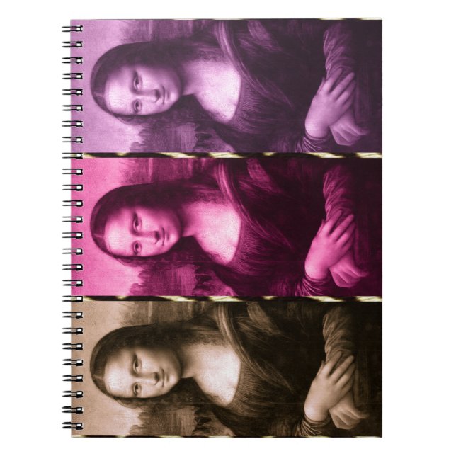 Mona Lisa Animal Print Lila Pink Chocolate Notizblock (Vorderseite)