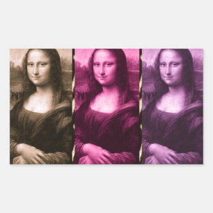 Mona Lisa Animal Print Lila Pink Chocolate Rechteckiger Aufkleber