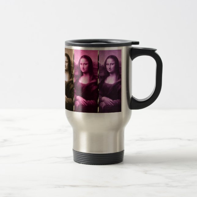 Mona Lisa Animal Print Lila Pink Chocolate Reisebecher (Rechts)