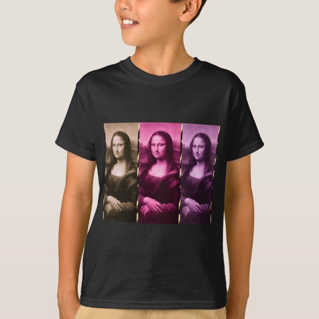 Mona Lisa Animal Print Lila Pink Chocolate T-Shirt (Vorderseite)