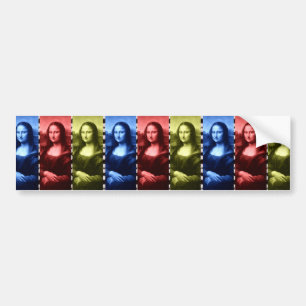 Mona Lisa Animal Print Primary Colors Autoaufkleber