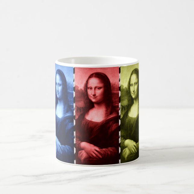 Mona Lisa Animal Print Primary Colors Kaffeetasse (Mittel)