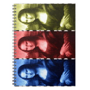 Mona Lisa Animal Print Primary Colors Notizblock