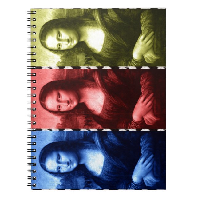 Mona Lisa Animal Print Primary Colors Notizblock (Vorderseite)