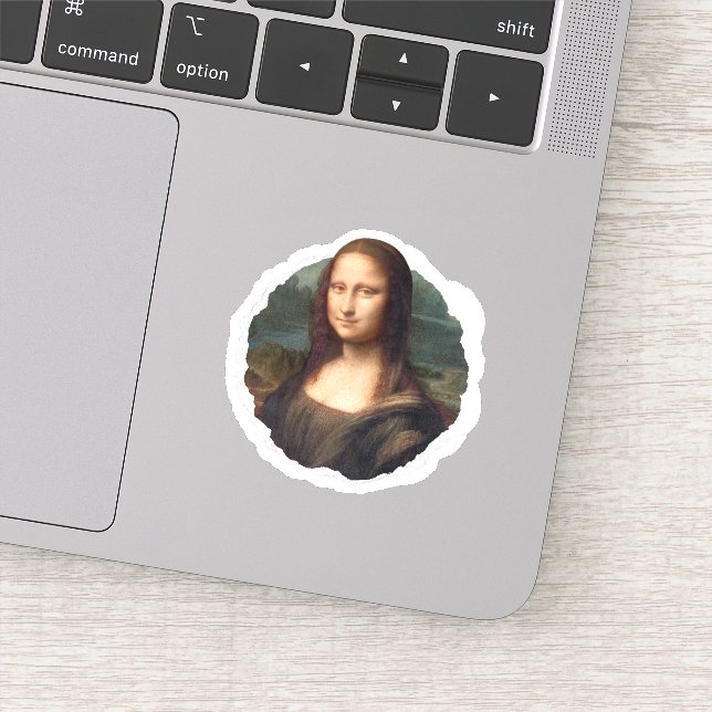 Mona Lisa Aufkleber, zerrissenes Abzeichen Aufkleber (Detail)