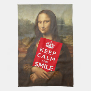 Mona Lisa Behalte Calm und lächelt Küchentuch