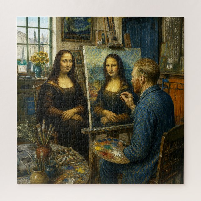 Mona Lisa besucht Vincent van Goghs Studio (Vertikal)