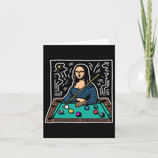 Mona-lisa Billiards - Funny Mona-lisa Pool Billiar Karte (Vorderseite)