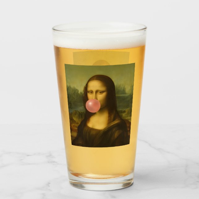Mona Lisa Blase Pink Bubble Gum Glas (Vorne (Gefüllt))