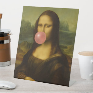 Mona Lisa Blase Pink Bubble Gum Sockelschild