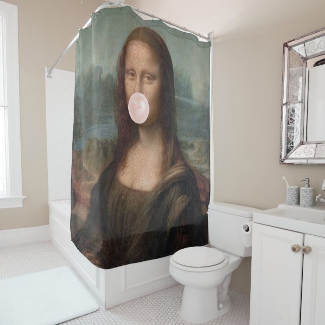 Mona Lisa Blasst Pink Bubble gum Duschvorhang (Beispiel)