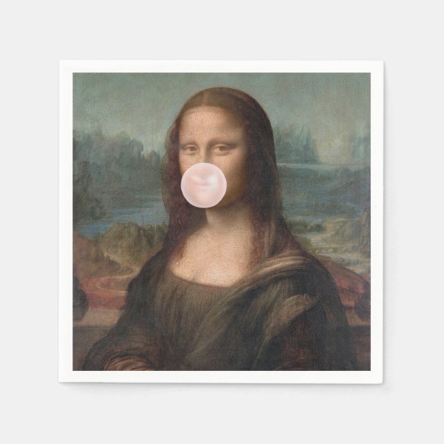 Mona Lisa Blasst Pink Bubble gum Serviette (Vorderseite)
