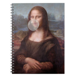 Mona Lisa bläst graues Kaugummi Notizblock