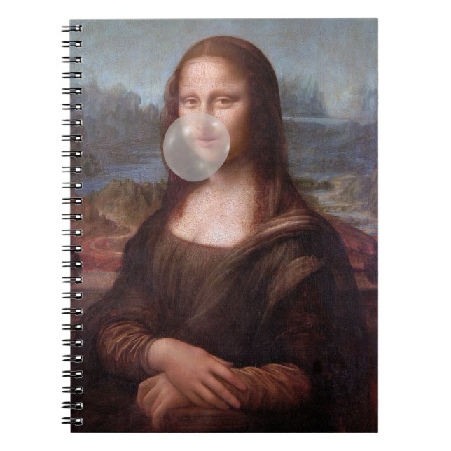 Mona Lisa bläst graues Kaugummi Notizblock (Vorderseite)