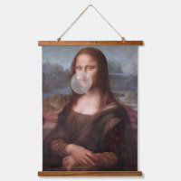 Mona Lisa bläst großen Kaugummi 