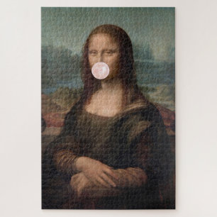 Mona Lisa bläst rosa Kaugummi