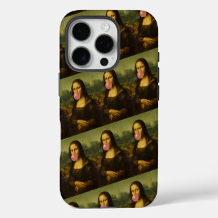 Mona Lisa bläst rosa Kaugummi iPhone 16 Pro Hülle