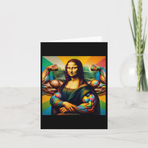 Mona Lisa Bodybuilding Funny Geschenk 2 Karte