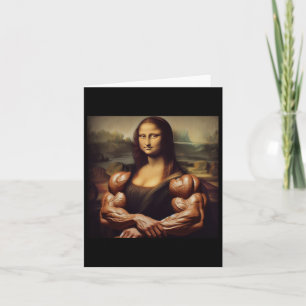 Mona Lisa Bodybuilding Funny Geschenk 4 Karte