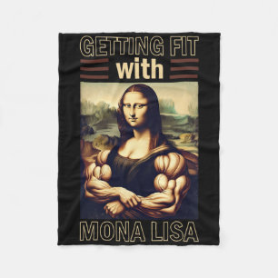 Mona Lisa Bodybuilding Muscle Gym Weightlift Wo Fleecedecke
