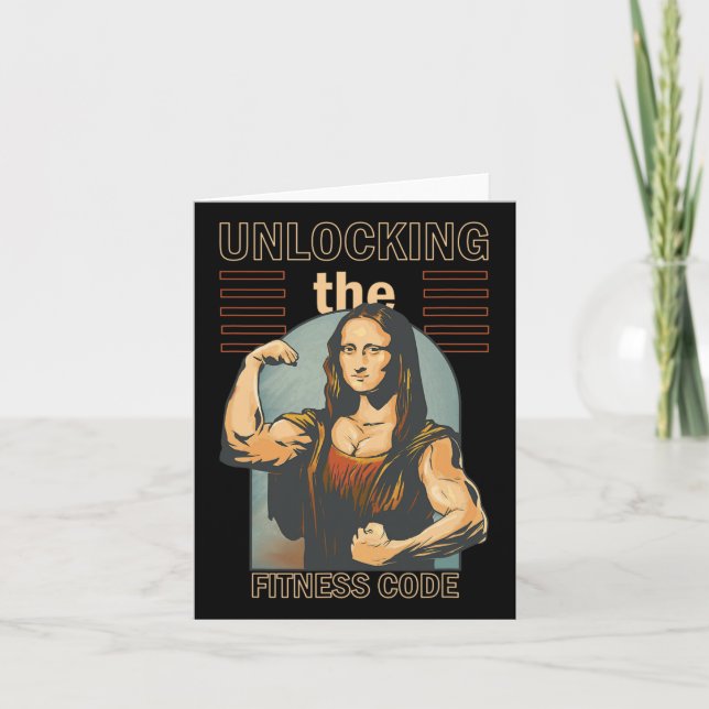 Mona Lisa Bodybuilding Muscle Gym Weightlift Wo Karte (Vorderseite)