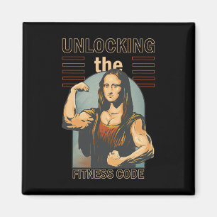 Mona Lisa Bodybuilding Muscle Gym Weightlift Wo Magnet