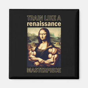 Mona Lisa Bodybuilding Muscle Gym Weightlift Wo Magnet