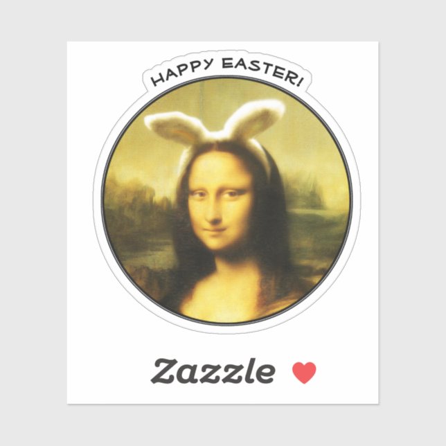 Mona Lisa Bunny Ears Easter Aufkleber (Blatt)
