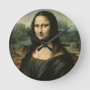 Mona Lisa, c.1503-6 (Öl auf Platte) Runde Wanduhr