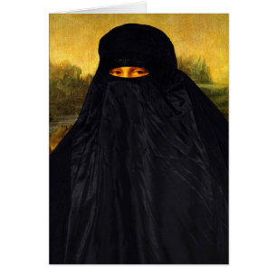 Mona Lisa cachée derrière la burqa