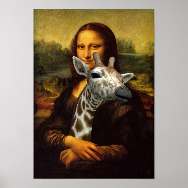 Mona Lisa Cares About Giraffes Poster (Vorne)