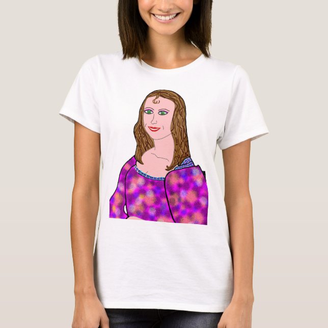 Mona Lisa Cartoon Image T-Shirt (Vorderseite)