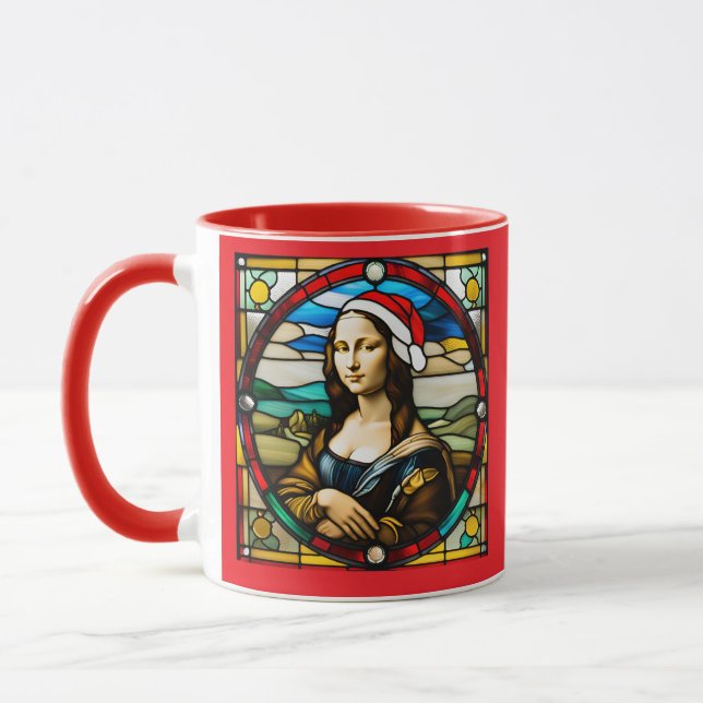 Mona Lisa Christmas Stained Glass Tasse (Links)