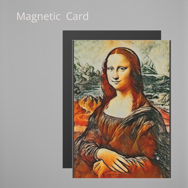 Mona Lisa dans les couleurs chaudes carte magnétiq (Créateur téléchargé)