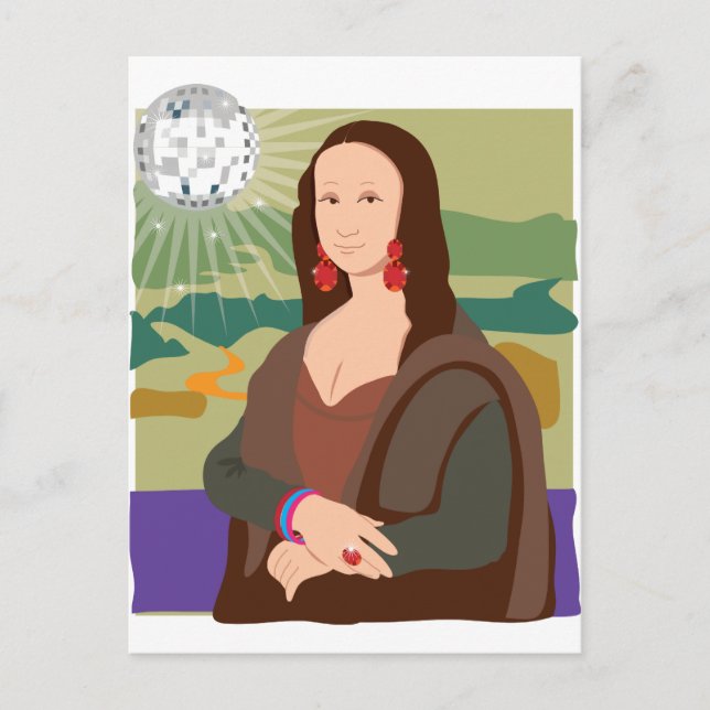 Mona Lisa Disco Lady Postkarte (Vorderseite)