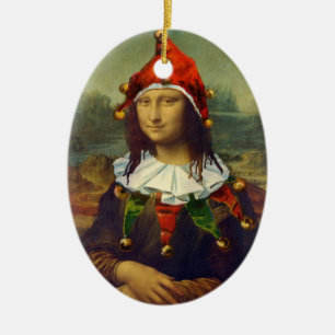 Mona Lisa Elf-Weihnachtsverzierung Keramikornament