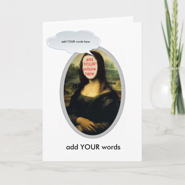 Mona Lisa facesinholes card Einladung (Vorderseite)