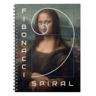 Mona Lisa Fibonacci Spiral Gold Ratio Notizblock