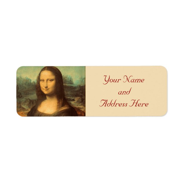 Mona Lisa Fine Art Retourner des étiquettes d'adre (Devant)
