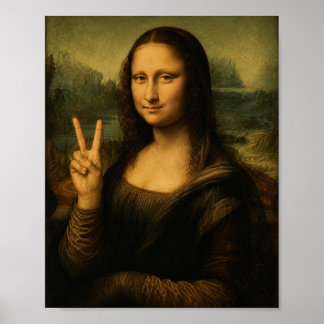Mona Lisa Friedenszeichen Poster