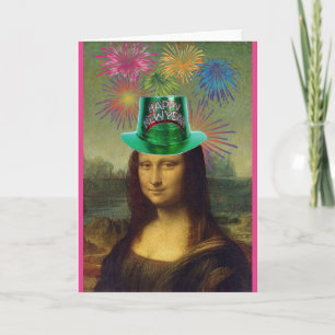 Mona Lisa, Frohes Neues Jahr, Kunst Karte