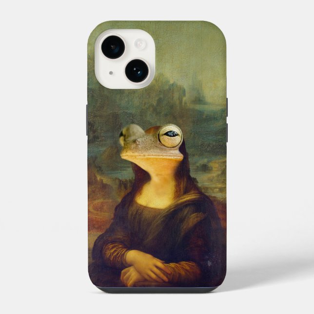 Mona Lisa Frosch iPhone 14 Hülle (Rückseite)