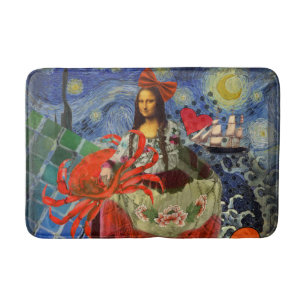 Mona Lisa Fun Zodiac Whimsical Badematte