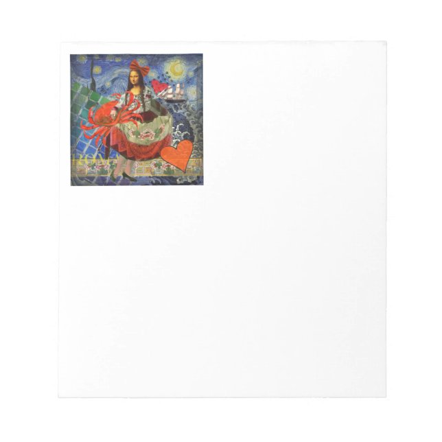 Mona Lisa Fun Zodiac Whimsical Notizblock (Vorderseite)