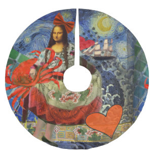 Mona Lisa Fun Zodiac Whimsical Polyester Weihnachtsbaumdecke