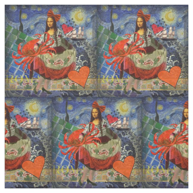 Mona Lisa Fun Zodiac Whimsical Stoff (Muster)