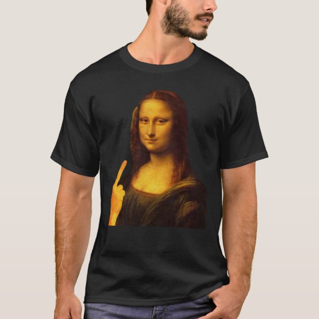 Mona Lisa Funny Painting Middle Finger Sticker2738 T-Shirt (Vorderseite)